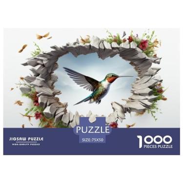 Imagem de Quebra-cabeça de pássaro para adultos divertido 1000 peças animal brinquedo 3D jogo intelectual decoração de casa jogo educativo alívio de estresse relaxamento e inteligência 1000 peças (75 x 50 cm)