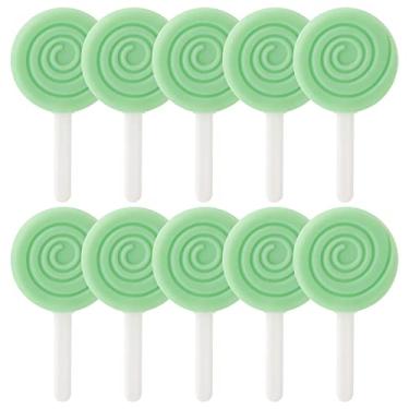 Imagem de Chewies for Invisalign Aligner, DLENP 10pcs Lollipop Silicone with Handle Chewies for Aligner Trays Seater Orthodontic Munchies for Invisalign(10 Pcs Green/Mint Flavor)