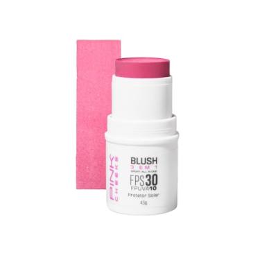 Imagem de Blush em Bastão 3 em 1 Pink Cheeks 4,5g - Resistente Água Esporte Beleza Solar Maquiagem Sombra Radicais Livres Textura Pele, Pink Cheeks (Pink Berry)
