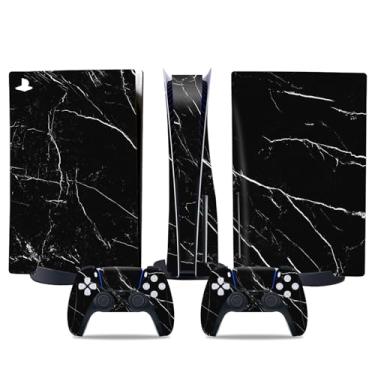 Imagem de Skin Sticker for PS5 Disc Edition, Protective Vinyl Decal Full Cover Wrap for Console and Controllers (Black)