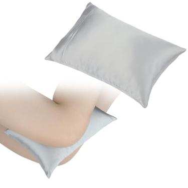 Imagem de Travesseiros de joelho 28 cm x 19,8 cm, almofadas de suporte de quadril pequenas e sedosas, resfriamento suave entre as pernas para pessoas que dormem de lado, ciática, articulações ciáticas, alívio