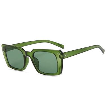 Imagem de Óculos de sol com armação retrô, feminino, masculino, fashion, esportivo, para dirigir, UV400 (verde)
