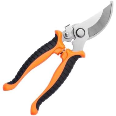 Imagem de Tesoura de Poda Profissional com Mola, Cabo Ergonômico Laranja, Corte 0,6 cm, Sistema Anti-Fadiga