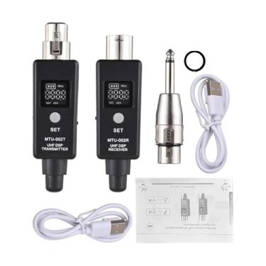 Imagem de de microfone sem fio UHF profissional de alta qualidade Transmissor XLR e receptor de longo alcance de 30m Transmissão para músicos artistas de karaokê entusiastas com bateria