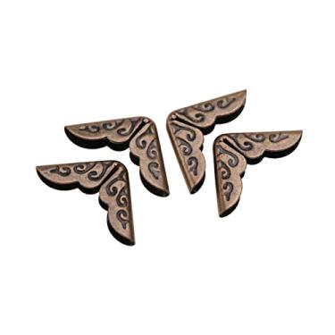 Imagem de Yinhing Livro Protetores de Canto, Livro de Recortes de Recortes de de Fotos do álbum Vintage Diário Protetores de Corner de 50pcs de Canto de Metal para Jóias de Jóias Caixa de (C086 Bronze azul)