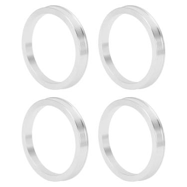 Imagem de INFINAUTO Anéis centralizados no cubo da roda do carro OD 75,1 mm para ID 63,4 mm Eixo central de rodas com absorção de choque Hubrings liga de alumínio tom prateado durável