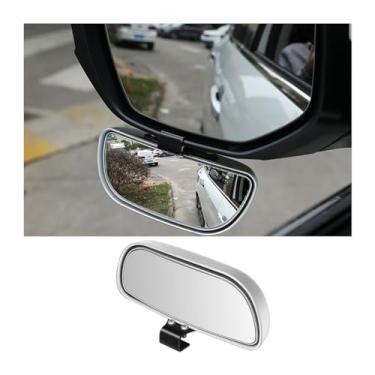 Imagem de BESULEN Espelho de ponto cego para carro, espelho retrovisor convexo ajustável de vidro HD, acessórios externos automotivos auxiliares, espelho angular angular amplo angular universal para carro, SUV, caminhão (prata)