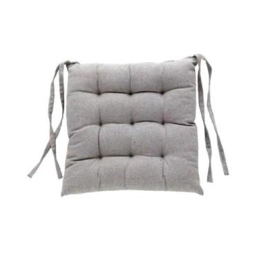 Imagem de Almofada De Cadeira Futton Com Amarração 40X40Cm - Prata - Hedrons