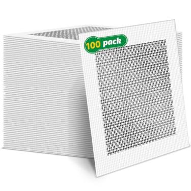Imagem de 100 peças de remendo de drywall de 15 polegadas, remendos de reparo de parede, kit de reparo de fibra de vidro autoadesivo remendo de reparo de furo de parede seca para teto de metal de alumínio (15 x