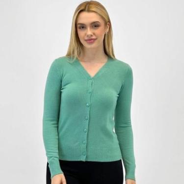 Imagem de Casaco Blue Rose Cardigan Botão Feminino-Feminino