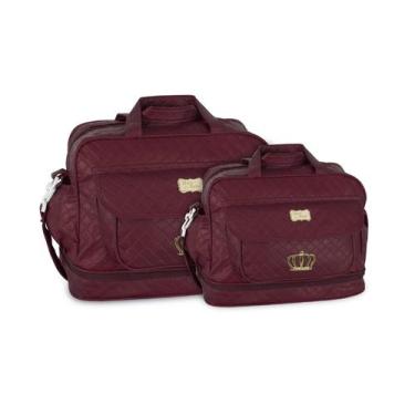 Imagem de Kit Bolsa e Frasqueira Saída de Maternidade 2 pçs Mave Baby, Vinho