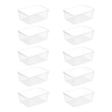 Imagem de Kit 10 Cestos Organizador Multiuso Transparente Uninjet, Transparente