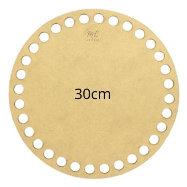 Imagem de Base de MDF para crochê/Fio de malha Redonda - 30cm Diâmetro