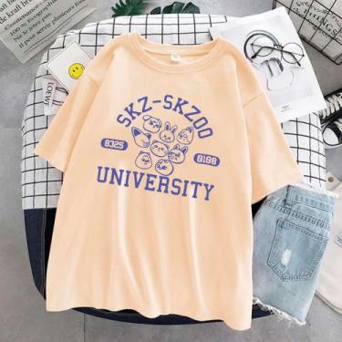 Imagem de Camiseta Stray Kids Unissex - sneko, Creme, GG babylook