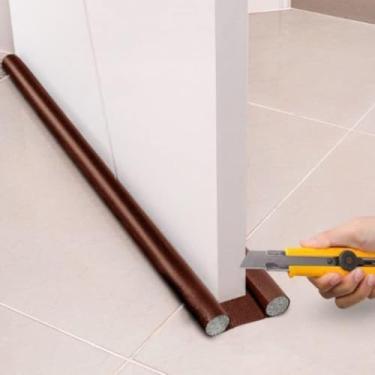 Imagem de Veda Porta Protetor Casa Escritório Ajustável Sem Costura Contra Inseto Impermeável Cor Marrom 90cm