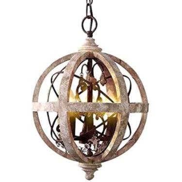 Imagem de Luminárias De Teto De Corredor De Estilo Industrial Antigo De 3 Luzes, Lustres De Globo Ajustável E14 Estilo Chique Gasto, Iluminação Pendente De Entrada Elegante