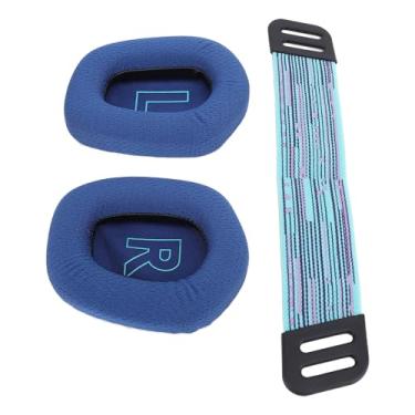 Imagem de Diyeeni Almofadas de Orelha de Espuma de Memória Com Tiras de Face para a Cabeça, Almofadas de Malha Respirável, Acessórios de Substituição para Fone de Ouvido Sem Fio G733 e Fone de (Azul)