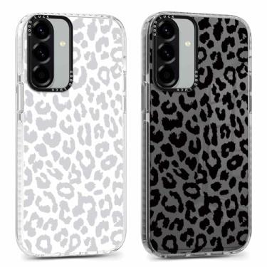 Imagem de RUMDEY Pacote com 2 capas de guepardo para Samsung Galaxy A56 de 6,7 polegadas, transparente com estampas fofas de leopardo da moda para meninas e mulheres, capa fina com proteção à prova de choque de
