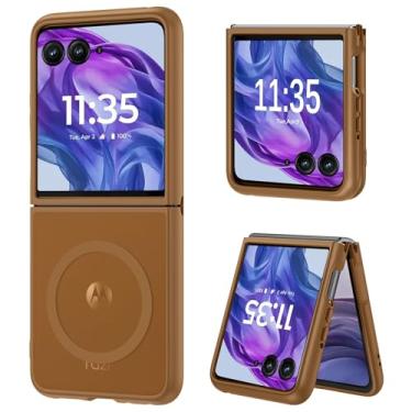 Imagem de DUEDUE Capa para Motorola Razr Plus 2025/2024, capa magnética para Moto Razr 50 Ultra 5G, capa protetora para Motorola Razr+ Plus 2025/2024/Moto Razr 50 Ultra 5G 6,9 polegadas, marrom deserto