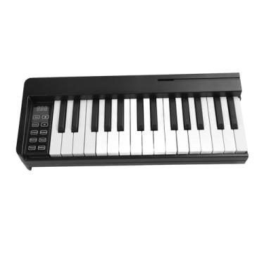 Imagem de Dioche Piano Eletrônico Dobrável Com 61 Teclas de Tamanho Completo para Reprodução Expressiva - Teclado de Piano Digital Dobrável Recarregável para Iniciantes - Prática Portátil Em Branco (Preto)