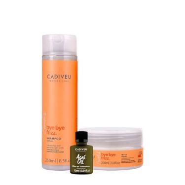 Imagem de Kit Cadiveu Professional Bye Bye Frizz Shampoo Máscara e Açaí Oil (3 produtos)
