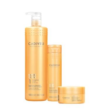 Imagem de Kit Cadiveu Professional Nutri Glow Shampoo G Condicionador e Máscara P (3 produtos)