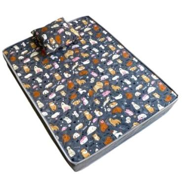 Imagem de Cama Box Pet Impermeável Ortopédica Grande| Espuma D23 + Travesseiro | Suporta até 100kg (G cinza misto,Grande)