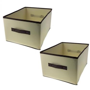 Imagem de Caixa Organizadora TNT Roupas Toalhas Lençóis Brinquedos Dobrável 40x28cm (2)