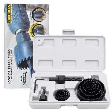 Imagem de Maleta Com Jogo De Serra Copo Kit 11 Peças Para Madeira Gesso PVC Plás