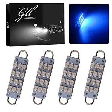 Imagem de Grandview TM 4 x 44 mm (1,73") 12-SMD 1210 3528 Chip Rigid Loop Festoon Lâmpadas de LED para interior de carro, luzes de cortesia de porta de teto 211-2 212-2 561 562 567 (azul)
