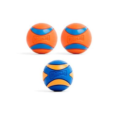 Imagem de Chuckit! Brinquedo para cães Ultra & Squeaker Ball – Bolas saltitantes médias para cães de 9 a 27 kg – Feito de borracha durável – Brinquedos flutuantes para animais de estimação aquáticos – Tamanho
