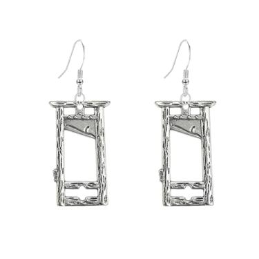 Imagem de Seakuur Brincos de Halloween gótico hip hop vintage guilhotina brincos pendentes para mulheres, joias exclusivas de terror punk rock, Large, Metal, Sem pedra preciosa