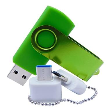Imagem de Pen Drives USB de capacidade mini de 256 MB com pen drive com OTG e adaptador tipo-C/USB C (verde)