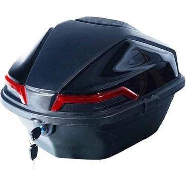 Imagem de Mala De Motocicleta Top Case 28 Litros Top Case Universal Com Placa De Instalação Para Scooter Moto Moped & Quad, Black