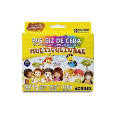 Imagem de Giz De Cera Multicultural Cores De Pele 12 Cores Acrilex