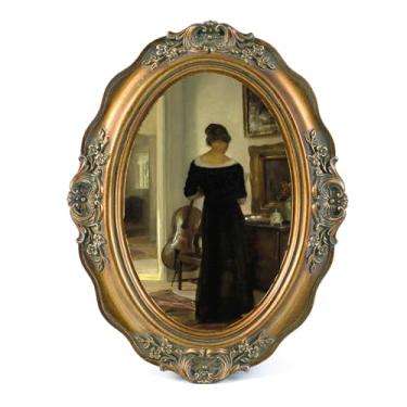 Imagem de SIKOO Molduras vintage 10 x 15 cm, moldura oval antiga para mesa e parede, decoração de parede vintage, bronze dourado