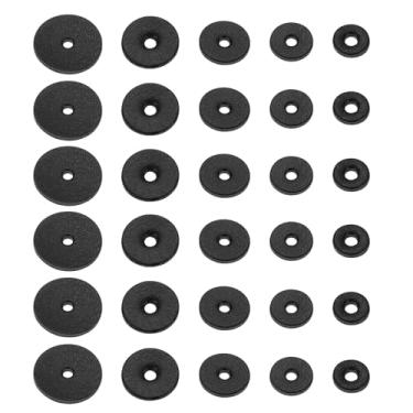 Imagem de PATIKIL Arruelas de couro, 80 peças de alça de couro, almofada espaçadora de 1,5 mm de espessura, redonda para alça de faca, martelo, machadinha, crachá, assento de bicicleta, artesanato, 5 tamanhos