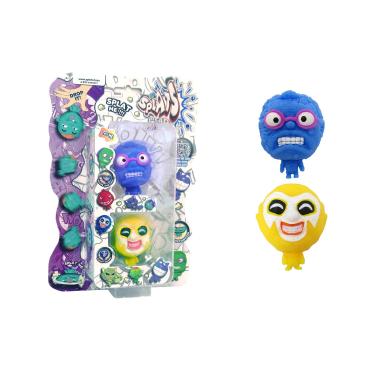 Imagem de 2 Bonecos Homem Azul e Palhaço Amarelo - Splats Head Mini