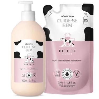 Imagem de Kit Loção Hidratante Desodorante Cuide-se Bem Deleite 400ml + Refil 35