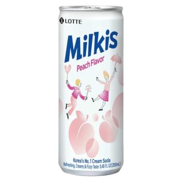 Imagem de Bebida Coreana Refrigerante Leite Milkis Sabores, 250ml (250, Pêssego)