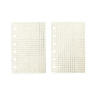 Imagem de NatSumeBasics Pacote com 2 enchimentos para agenda A7, refil de papel, 90 folhas de 7,9 x 12,7 cm, 6 furos, para diário de viagem pessoal (papel quadriculado A7)