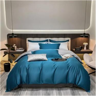 Imagem de Conjunto de cama de luxo 100% algodão egípcio 400TC Conjunto de capa de edredom Single Queen King Capa de edredom com fronha 3 peças Se, cuidado fácil, K, capa 140x200 3 peças