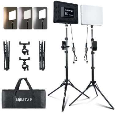 Imagem de Luz para gravação de vídeo, kit de iluminação fotográfica, luzes de estúdio com suporte de 2 metros, suporte de telefone e bolsa para TikTok, YouTube, transmissão ao vivo, podcast, vlogging (LOMTAP)