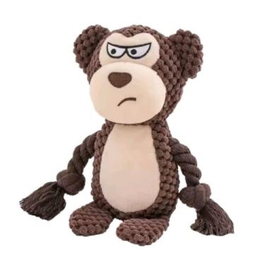 Imagem de Brinquedo para Pets Pelúcia Corda Trançada Personagens Divertidos: Burro Sorridente, Pato Curioso, Rena Dengosa, Raposa Esperta, Urso Desconfiado e Macaco Travesso