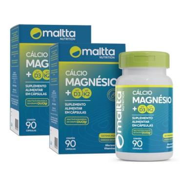 Imagem de Cálcio com Magnésio + Vitaminas D3 e K2 90cps Maltta Duom | Kit 2 Frascos