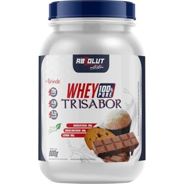 Imagem de Absolut Nutrition, Whey 100% Pure, 20 gramas de proteína, adoçado com stevia, TriSabor, Sabor leitinho, chocolate e cookies, Pote, 900 gramas