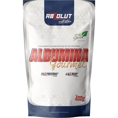 Imagem de Absolut Nutrition, Albumina gourmet, 22 gramas de proteína, adoçado com stévia, Sabor morango com chantilly, em pó, Pouch, 400 gramas