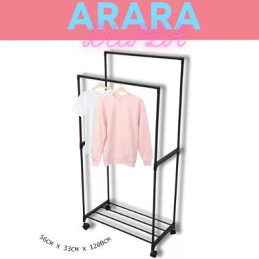 Imagem de Cabideiro Dupla Araras Closet 5kg Slim Organizador - mk
