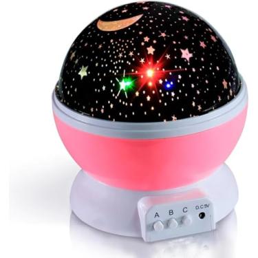 Imagem de LUMINÁRIA PROJETOR ESTRELA 360° GALAXY STAR MASTER LUZ NOTURNA LED DECORAÇÃO INFANTIL ROSA