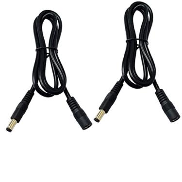 Imagem de priaolker Cabo de extensão de alimentação CC macho para fêmea de 2 m de 5,5 mm x 2,1 mm CC 12 V para câmera de segurança CCTV, fita de LED autônoma, pacote com 2